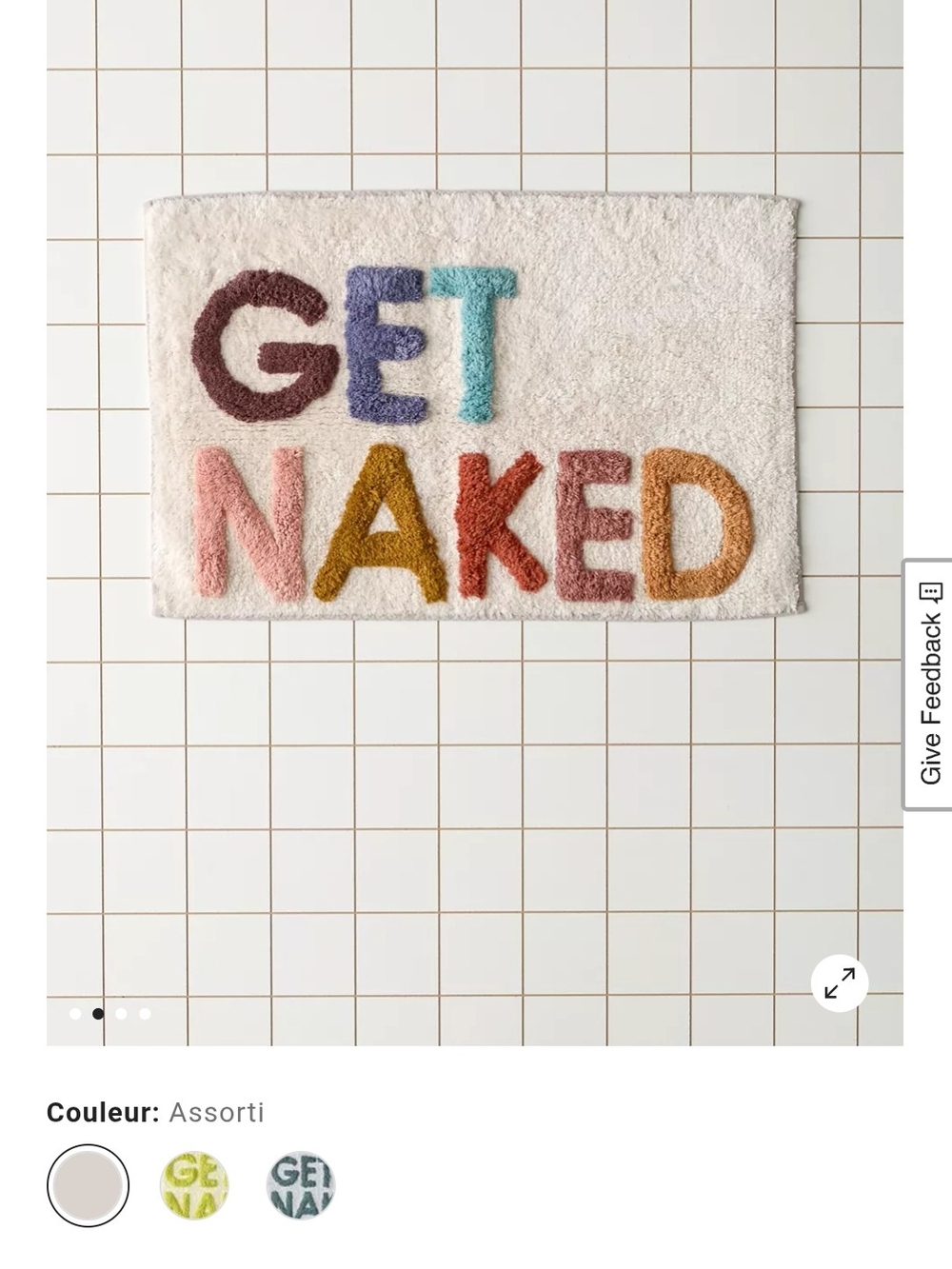 Plush 'GET NAKED' Bath Mat - Multicolor